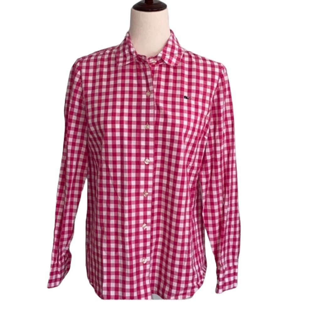 Vineyard Vines Pink Gingham Check Button Down Shirt - 8